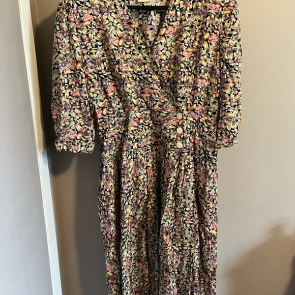 vintage Dresses & Skirts - Vintage floral Cottagecore dress airy light weight rayon womens xXL Grannycore